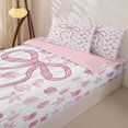 thumbnail image 3 of Homewish Pink Ocean Starfish Zipper Full Size Comforter Sets with Fitted Sheet and 2 Pillowcases,Kawaii Bowtie Princess Bow Zipper Bedding Set For Girls Kids,Pink Reversible,4 Pieces, 3 of 7