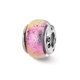thumbnail image 1 of FB Jewels Sterling Silver Reflections Pink Dichroic Glass Bead, 1 of 3