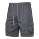 thumbnail image 1 of pstuiky Pantalones cortos de gimnasio, Pantalones cortos de cintura elástica con cordón y múltiples bolsillos a la moda para hombre Pantalones cortos deportivos para hombre, 1 of 9