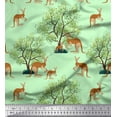 thumbnail image 1 of Soimoi Velvet Fabric Tree & Kangaroo Animal Printed Craft Fabric by The Yard 58 Inch Wide, 1 of 1