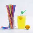 thumbnail image 3 of Staron 600PCS Plastic Drinking Straws, 9.8 Inches Colorful Extra Long Flexible Bend Straws Party Disposable Drinking Straws, Flexible Plastic Straws Drinking Straws Plastic, 3 of 7