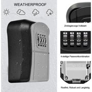 Security key box, key code box, key security box, 4-position lockable box, wall mounted password lock, gray