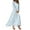 Sky Blue, variant on Women's Summer Dresses Casual Long Sleeve Maxi Dresses with Cute Floral Print and V-Neck, Flowy and Romantic for Wedding Guest or Daily Wear,Watermelon Red,Size 2XL