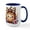 White/Navy Inside, variant on CafePress - Halloween Pumpkin Leopard Print - 15 oz Ceramic Large White Novelty Mug