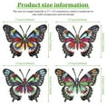 thumbnail image 2 of 4Pcs Iron Metal Butterflies Wall Art Waterproof Bright Color Butterflies Hanging Decor for Garden Yard Patio Balcony, 2 of 11