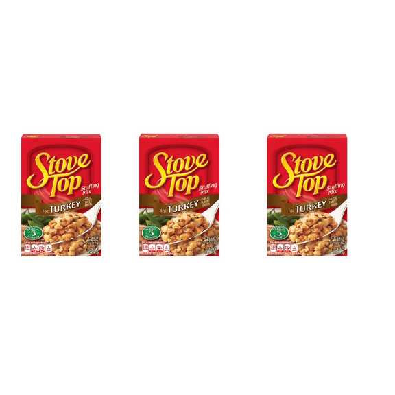 Stove Top Turkey Stuffing Cubes Mix, 6 oz pack of 3