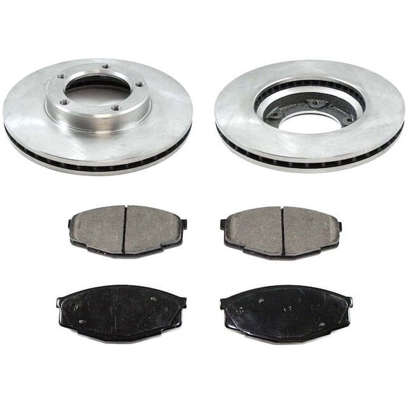 Front Brake Pad and Rotor Kit - Compatible with 1984 - 1995 Toyota Pickup RWD 1985 1986 1987 1988 1989 1990 1991 1992 1993 1994