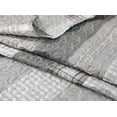 thumbnail image 2 of Marina Decoration Rich Printed Embossed Pinsonic Coverlet Bedspread Ultra Soft Bedding Summer Quilt Set with Shams, Modern Grey Striped Pattern, 2 of 6