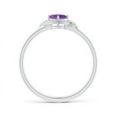 thumbnail image 2 of ANGARA Natural Cushion Amethyst and Diamond Halo Promise Ring in 14K White Gold for Women (Size-4mm) | February Birthstone, Birthday, Anniversary, Jewelry Gift for Women | Natural Amethyst Ring, 2 of 8