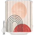 thumbnail image 2 of Shower Curtain Waterproof Polyester Fabric Shower Curtain Set with Hooks, Abstract Art Tropical Plants Sun and Rainbow Privacy Shower Curtains for Bathroom Showers, Stalls and Bathtubs, 36x72 Inches, 2 of 6