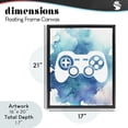 thumbnail image 3 of Blue Controller Splatter Black Framed Floater Canvas Wall Art, design by Marcus Prime, 3 of 10