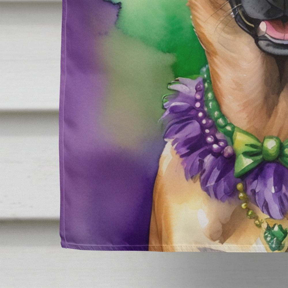 Belgian Malinois King of Mardi Gras House Flag 28 in x 40 in