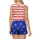 thumbnail image 4 of VISgogo Mono corto para mujer, sin mangas, cuello redondo, estampado de rayas y estrellas, con cordones, mono del día de la independencia VISgogo  moda, 4 of 6