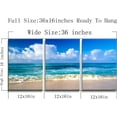 thumbnail image 2 of Moyedecor Art - Blue Beach theme Modern Stretched and Framed Seascape 3 panels Giclee Canvas Prints Artwork Landscape Pictures Paintings on Canvas Wall Art for Home Decor Ready To Hang, 2 of 6