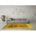 thumbnail image 3 of Ahgly Company Machine Washable Indoor Round Oriental Yellow Traditional Area Rugs, 6' Round, 3 of 4