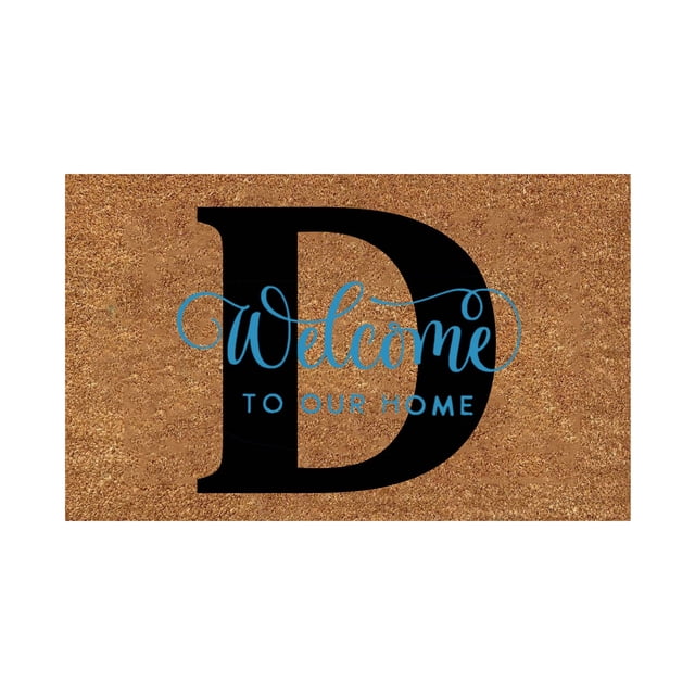 Door Mat Outside Entrance Coir Doormats Outdoor Spring Mats for Front Door Summer Rug Outdoor Waterproof Non Slip Washable Front Door Mat for Home Entrance Outdoors, 16x24 Inch Letter D