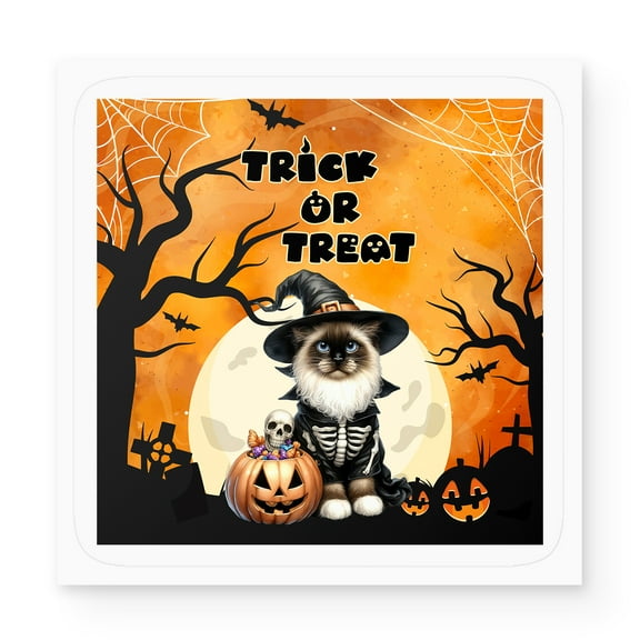 Trick or Treat Ragdoll Needs Candy Happy Halloween Night Vinyl Sticker Cat Lover Kitten Owner Gifts Idea Waterproof Decal Art Decor - 02020