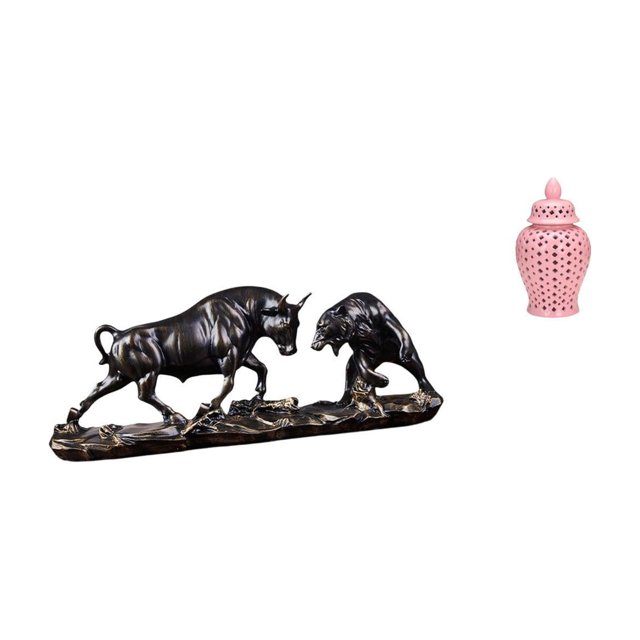 Escultura de china moderna y jarrón de porcelana con tapa para escritorio, regalo de cumpleaños, arreglo floral, decoración de fiesta.