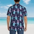 thumbnail image 6 of Balery Silhouette Cats Print Men's Hawaiian Shirts Short Sleeve Beach Shirt Relaxed Fit Vacation Button Down Shirts-Small, 6 of 9