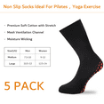 thumbnail image 5 of NOVAYARD 5 Pairs Non Slip Socks Hospital Diabetic Non Skid Socks Yoga Pilates Slipper Socks Men Women, 5 of 6