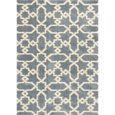 7 x 10 Microfiber Slate Blue Area Rug