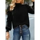 thumbnail image 2 of Blusa elegante de gasa para mujer, estilo ejecutivo, con cuello alto y un solo color, 2 of 6