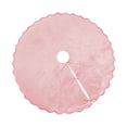 thumbnail image 2 of Velvet Christmas Tree Skirt 48 inch Ruffled Holiday Tree Skirt with Bow for Rustic Xmas Tree Decoration(Pink), 2 of 6