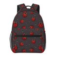 thumbnail image 1 of Fotbe Red Ladybugs On Dark Background Mochila Casual con Estampado para Escuela, Viajes y Actividades al Aire Libre - Duradera, Ligera y Cómoda, 1 of 5