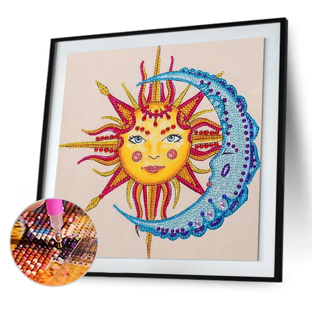 Cuadros Decorativos Kit de pintura de diamantes 5D en forma especial DIY Sun Moon Rhinestone imágenes ornamento Tmvgtek embutido en tela