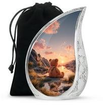 Sunset Teddy Bear Urns For Women Ashes - Large Cremation Urn For Human Ashes Adult Man - Funeral Urn For Adult Female Ashes - 10 Inch