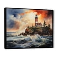thumbnail image 2 of Designart "Guiding Light Vintage Lighthouses III" Nautical & Beach Floater Framed Canvas Print, 2 of 7