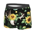 thumbnail image 2 of Disketp Sunflower Skull Boho Watercolor Background Men'S Boxer Briefs,Soft And Breathable Cotton Underwear With Comfortflex Waistband, 2 of 9