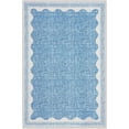 thumbnail image 4 of Scalloped Runner Rug 2'x3' for Hallway & Bathroom - Non Slip, Machine Washable Soft Carpet - Kitchen, Bedroom, Nursery Floor Mat (Blue), 4 of 7