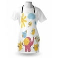 thumbnail image 3 of Nursery Apron Happy Animals Colorful Design Sun Clouds Cute Elephant Birds and Owls, Unisex Kitchen Bib Apron with Adjustable Neck for Cooking Baking Gardening, Marigold Pink Baby Blue, by Ambesonne, 3 of 3