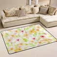 thumbnail image 2 of SKYSONIC Yellow Floral Area Rug Pad 24"x36", 100% Light Weight Polyester Fabric for Living Bedroom, 2 of 6