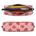 thumbnail image 2 of Fotbe Strawberries Pattern Leather Pencil Case, Pencil Pouch with Durable Zipper, Compact and Stylish Organizer for Stationery, Art Supplies, Travel Essentials, 2 of 7