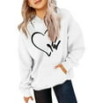 thumbnail image 2 of RUTAYY Girls Hoodies Long Sleeve Love Heart Graphic Print Cute Tops Leisure Versatile Hooded Sweatshirt, 2 of 3
