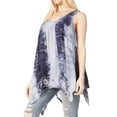 thumbnail image 3 of Sakkas Ligia Womne's Sleeveless Classic Casual Tank Top Loose Fit Summer Tie Dye - 17793-GreyBlack - One Size, 3 of 5