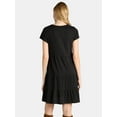 thumbnail image 3 of Time and Tru Women's and Women's Plus Tiered Cotton Mini Dress, Sizes XS-4X, 3 of 4