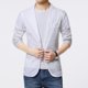 thumbnail image 2 of Blazer ultrafino para hombre, chaquetas de solapa informales, abrigo de protección Uv, Tops ajustados, amarillo, 5XL, 2 of 3