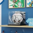 thumbnail image 2 of Soccer Ball Display Case Clear Acrylic Display Case Box with Mirror Back and Black Metal Grooved Base Stackable Holder with Removable Built-in Soccer Ball Stand for Sports Collectibles, 2 of 6