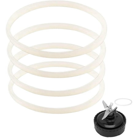4 Pack Rubber Gaskets Replacement Seal White O-Ring for Nutri Ninja Pro Blender Replacement Fit for Ninja BL660 1100w BL770 1500w BL663 BL740 BL773CO BL780 BL780CO (3.22 inch Gaskets)