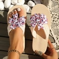 thumbnail image 3 of Rokment 4th of July America Flag Yoga Mat Chunky Flip Flops for Women Lightweight Casual Arch Support Slip on Thongs Comfortable Walking Flat Summer Slippers Sandals Beige Size 6.5, 3 of 5