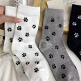 thumbnail image 2 of Women's 3-Pack Crew Socks with Allover Paw Print Pattern Soft Stretch Casual Sock Set - Multicolored, 2 of 7