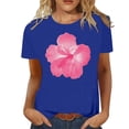 thumbnail image 1 of LUOGENLI T-shirts pour Femmes Mode Décontractée Chemises Imprimées Col Rond Manches Courtes Tee Tops Tunique Blouse 4TG T-shirts Graphiques Saint-Valentin Bleu TTG, 1 of 4