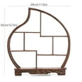 thumbnail image 4 of TJ Global 7 Compartment Traditional Chinese Rosewood Peach Shape Wooden Display Shelf/Organizer for Tea Pots, Crafts, Figurines, Memorabilia, and Miniatures - 11.5" x 12.5", 4 of 5