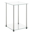 thumbnail image 1 of Designs2Go Table d'Appoint Carrée Classique en Verre à 2 Niveaux, 1 of 8