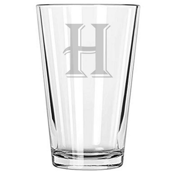 16OZ MONOGRAM BEER GLASS H