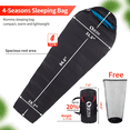 thumbnail image 3 of QEZER Down Sleeping Bag for Adults, 10°F Cold Weather Backpacking Sleeping Bag with Compression Sack, 3 of 8