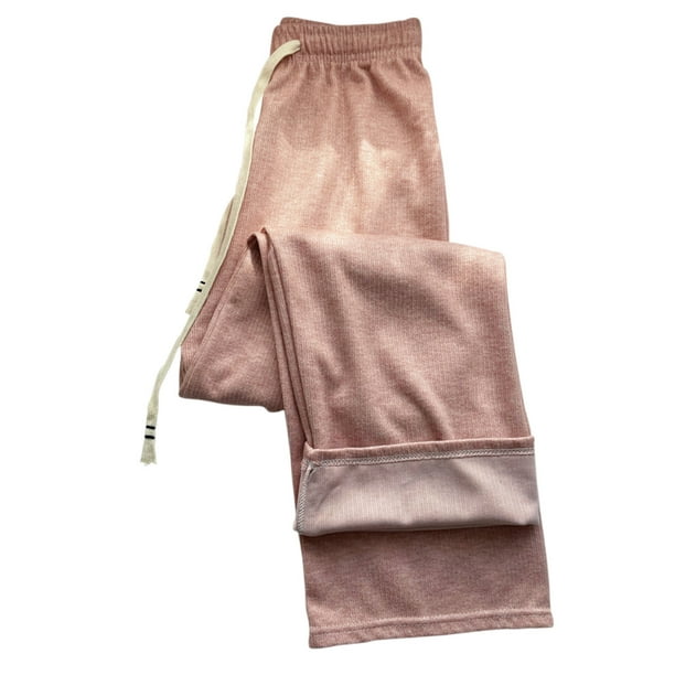 Yuyuzo Winter Wide Leg Pants for Women Elastic Waist Drawstring Homewear  Trousers Solid Color Casual Pants 